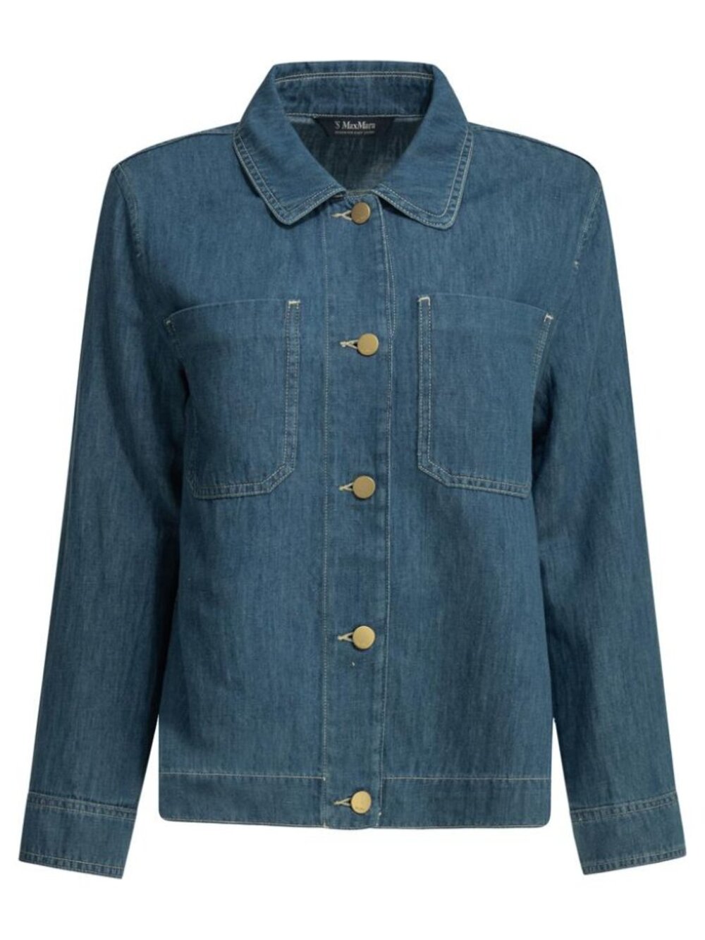 Max Mara S Casual Denim Shirt Tag Size 42 Women